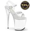 Pleaser - FLAMINGO808PREMSTN Sandale à bride à la cheville, Pole dance chaussures - Transparent Product image